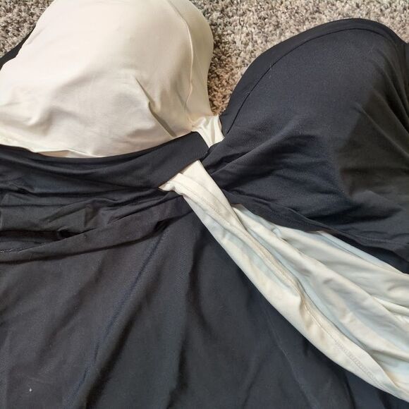 Lane Bryant Tankini Swim Top and Skirt Black White size 40 DD Women's - Picture 6 of 11